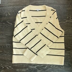 Reformation Sienna Oversized Cotton V Neck Sweater